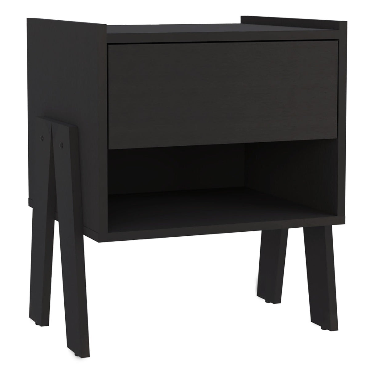 Mesa de Noche Joy Wengue 48x56cm con Un Cajón y con Un Compartimiento - Mesas de Noche | Bylmo