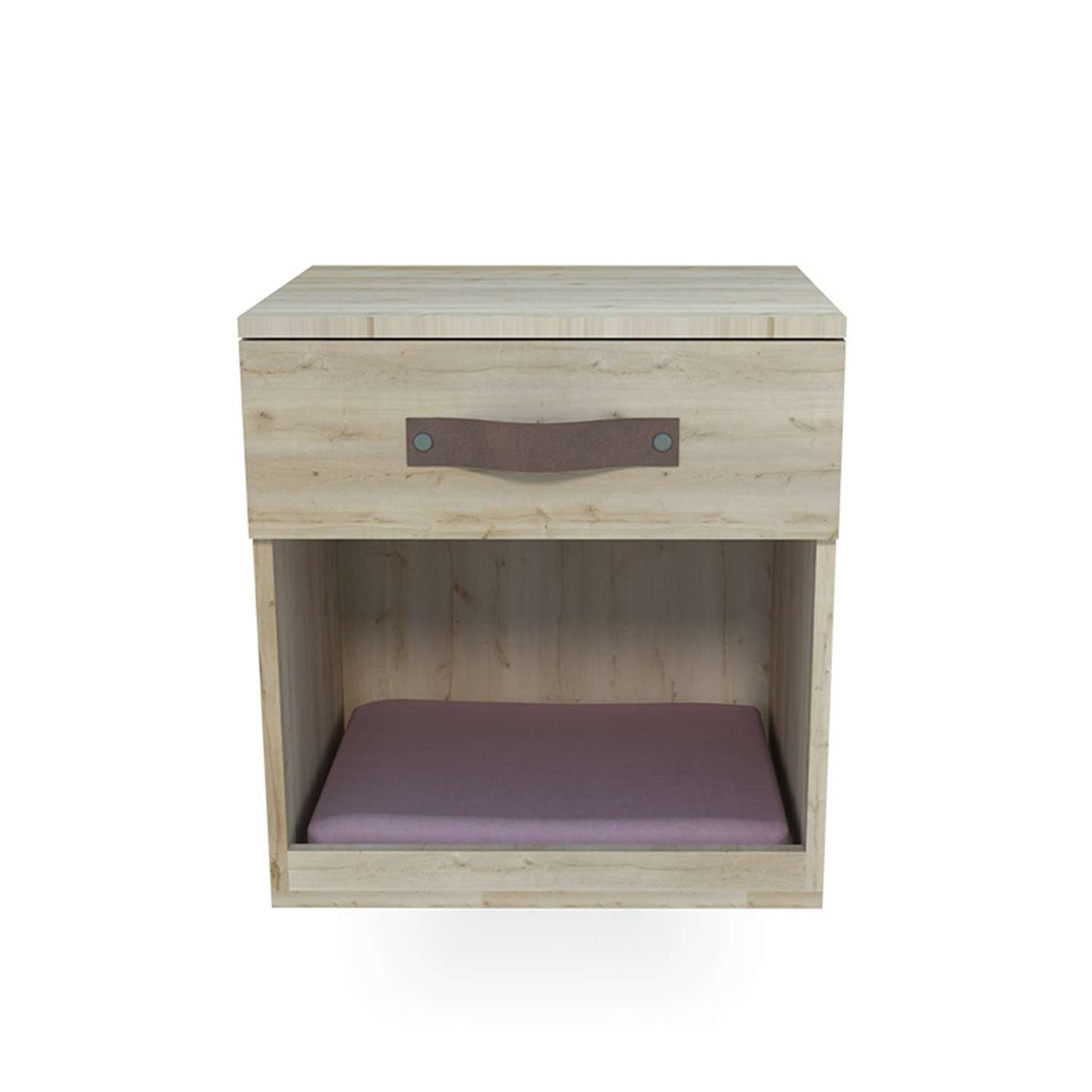 Mesa de Noche Kasper 45 cm Blanco con Espacio para Mascotas y Un Cajón - Muebles para Mascotas | Bylmo