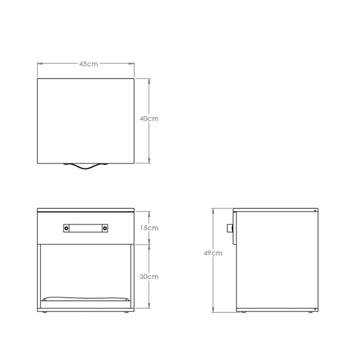 Mesa de Noche Kasper 45 cm Blanco con Espacio para Mascotas y Un Cajón - Muebles para Mascotas | Bylmo
