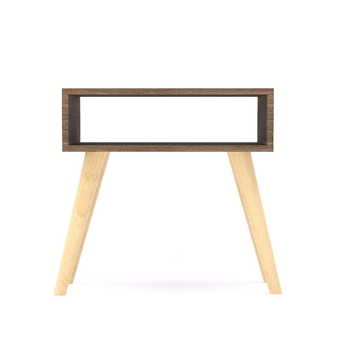 Mesa de Noche Metz Nogal 50 cm con Compartimiento - Mesas de Noche | Bylmo