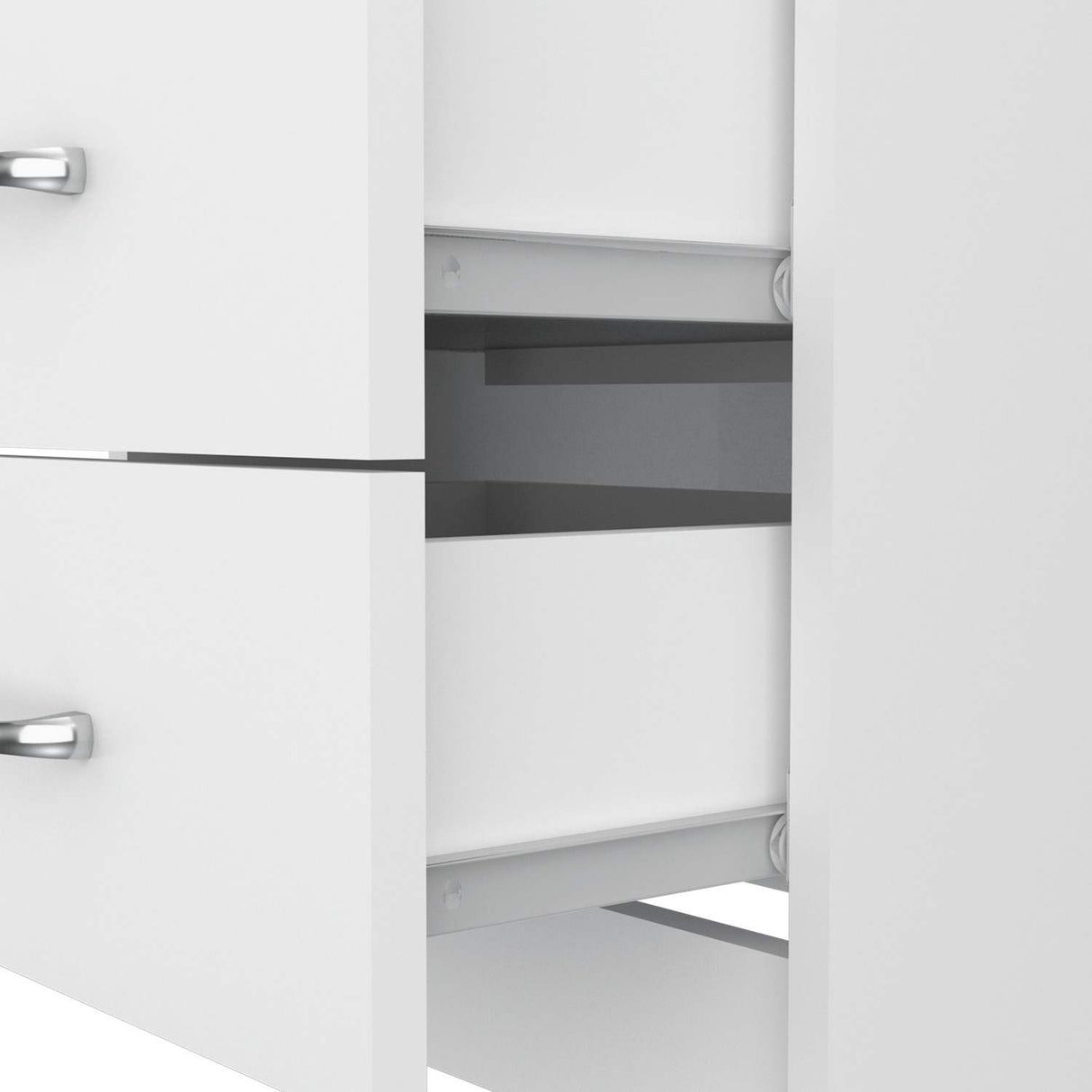 Mesa de Noche Napoles Blanco 41x51cm con Dos Cajones y con Un Compartimiento - Mesas de Noche | Bylmo