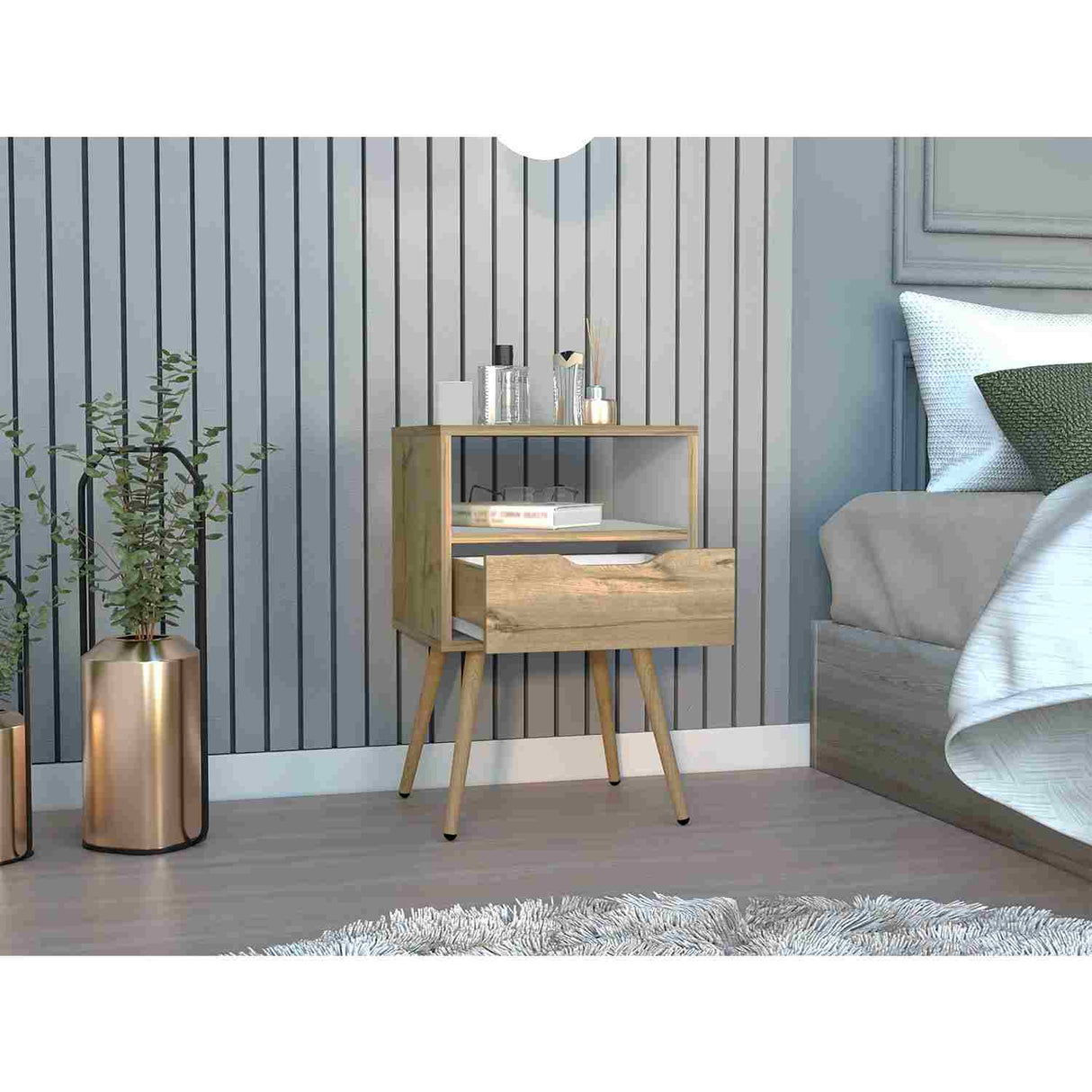 Mesa de Noche Otom Duna 40 cm con Cajones - Mesas de Noche | Bylmo