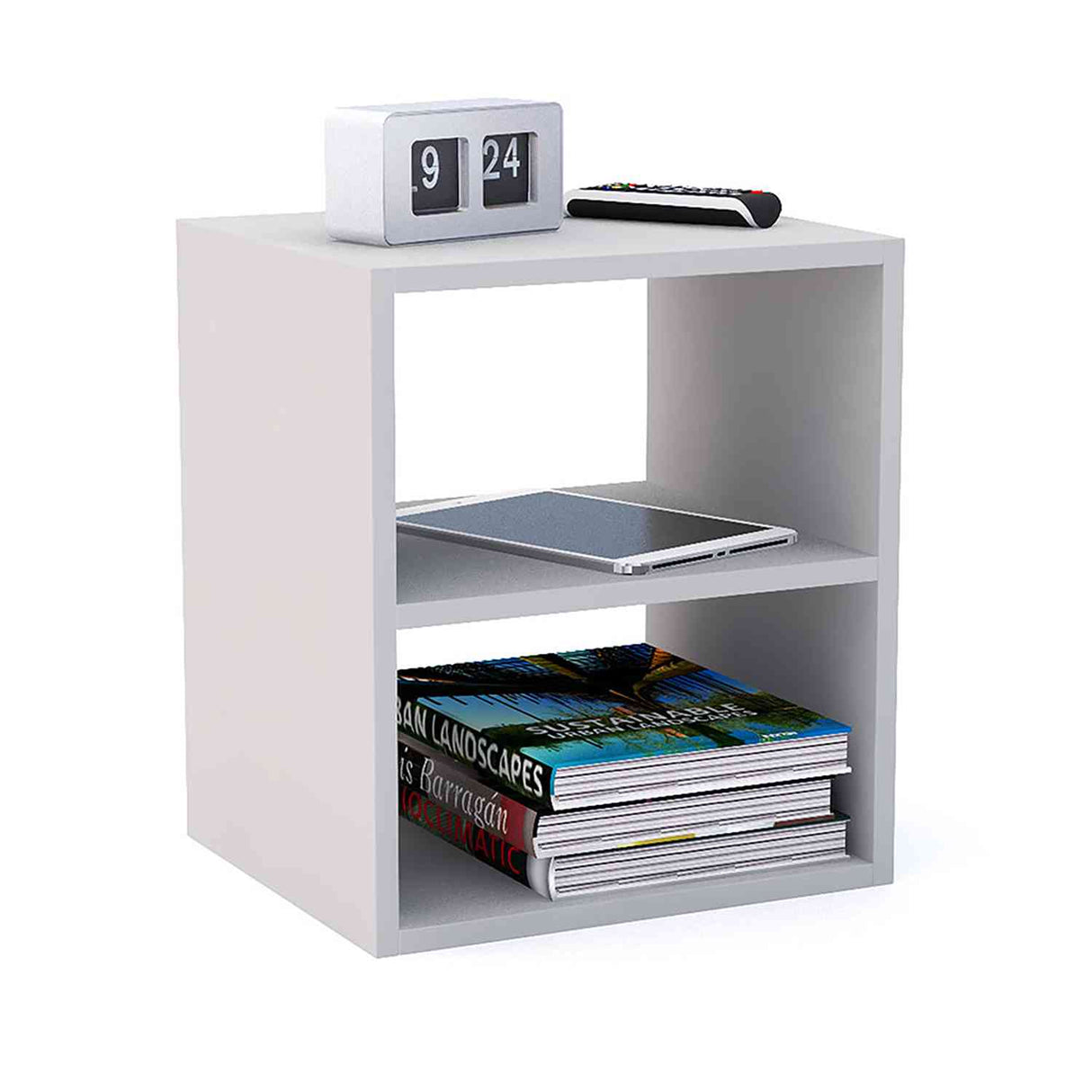 Mesa de Noche Versalles Blanco 35 cm con Compartimiento - Mesas de Noche | Bylmo