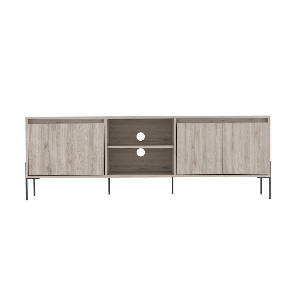 Rack London Ceniza 162 cm con Dos Puertas y Un Cajón - Muebles para TV | Bylmo