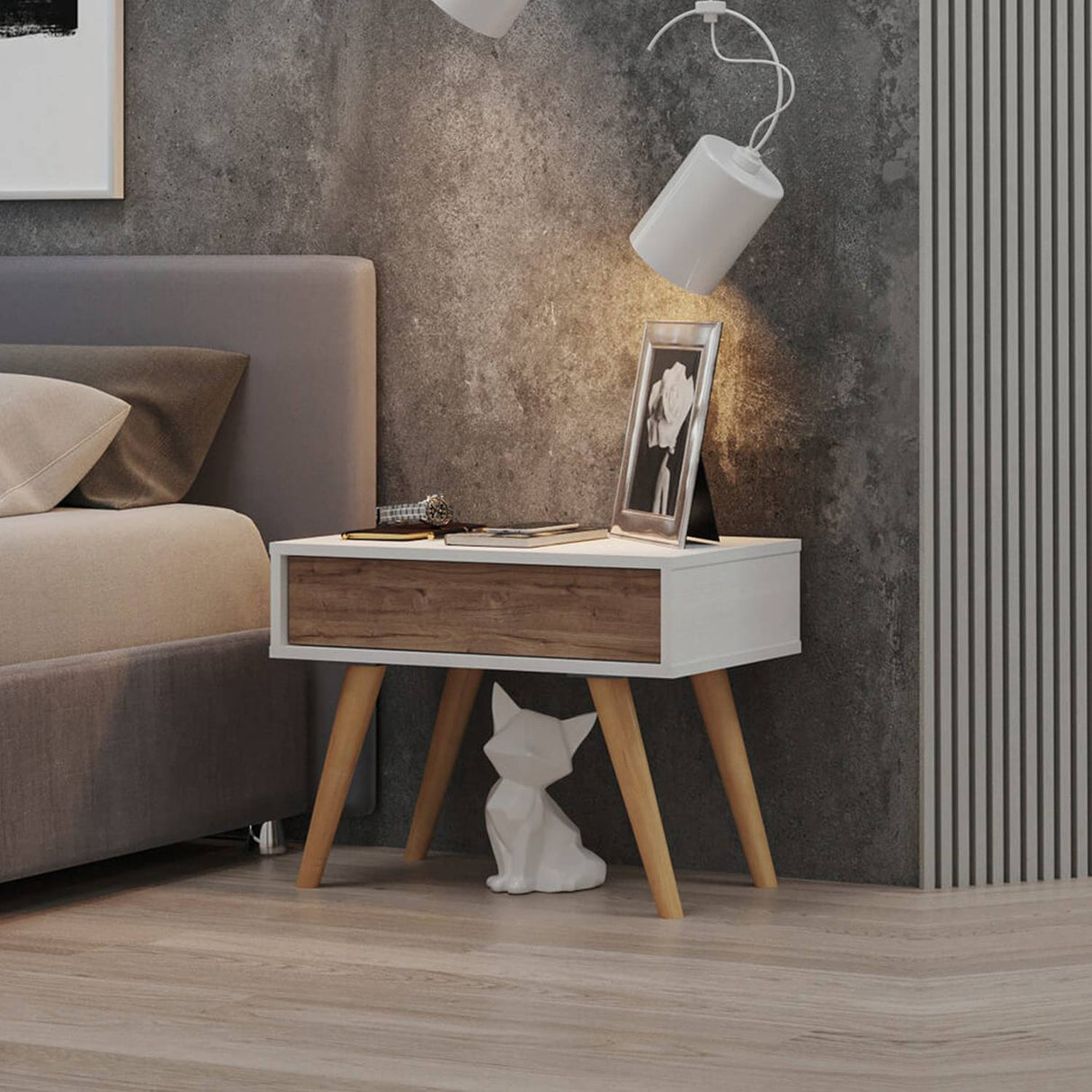 Mesa de Centro Las Vegas Blanco 60x46cm Rectangular con Patas y con Compartimientos - Mesas de Centro | Bylmo