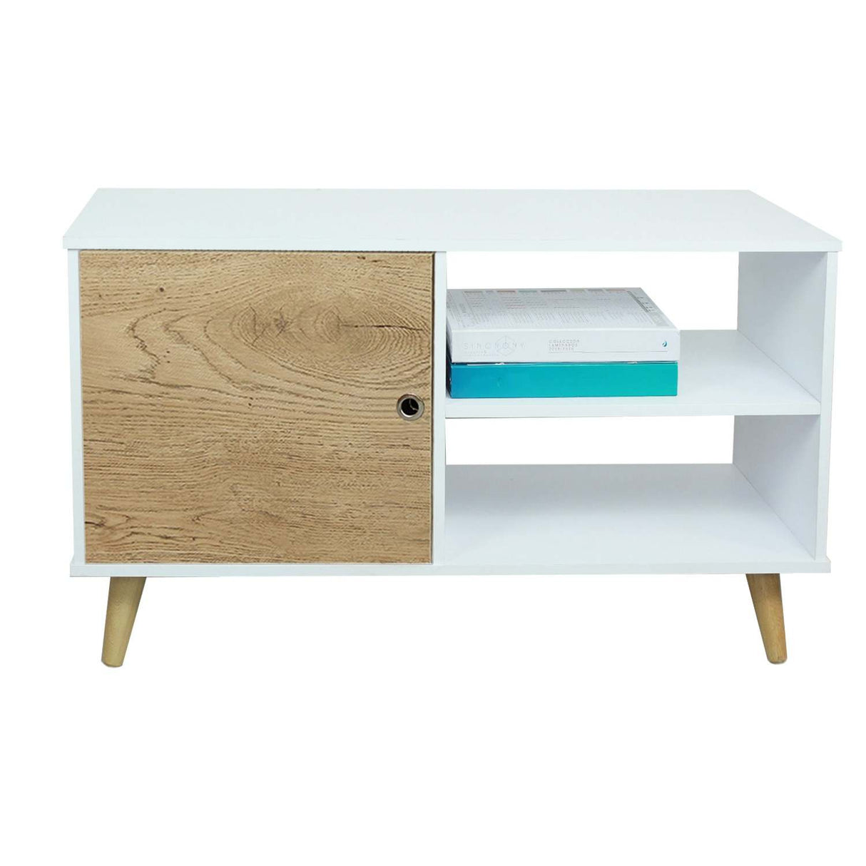 Mesa para TV Flow Blanco 60 cm con Biblioteca - Combos Sala | Bylmo