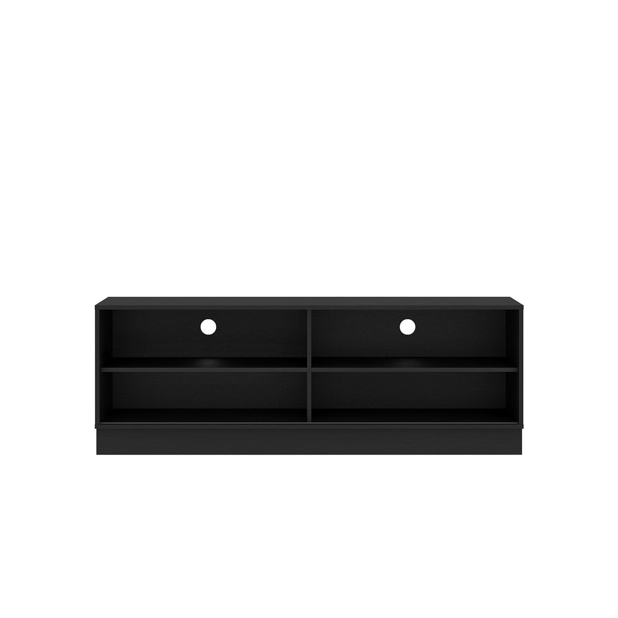 Mesa para TV Hawai Negro 155x55cm Para TV Hasta 60 Pulgadas sin Cajones y con Ranuras para Cables - Muebles de TV | Bylmo