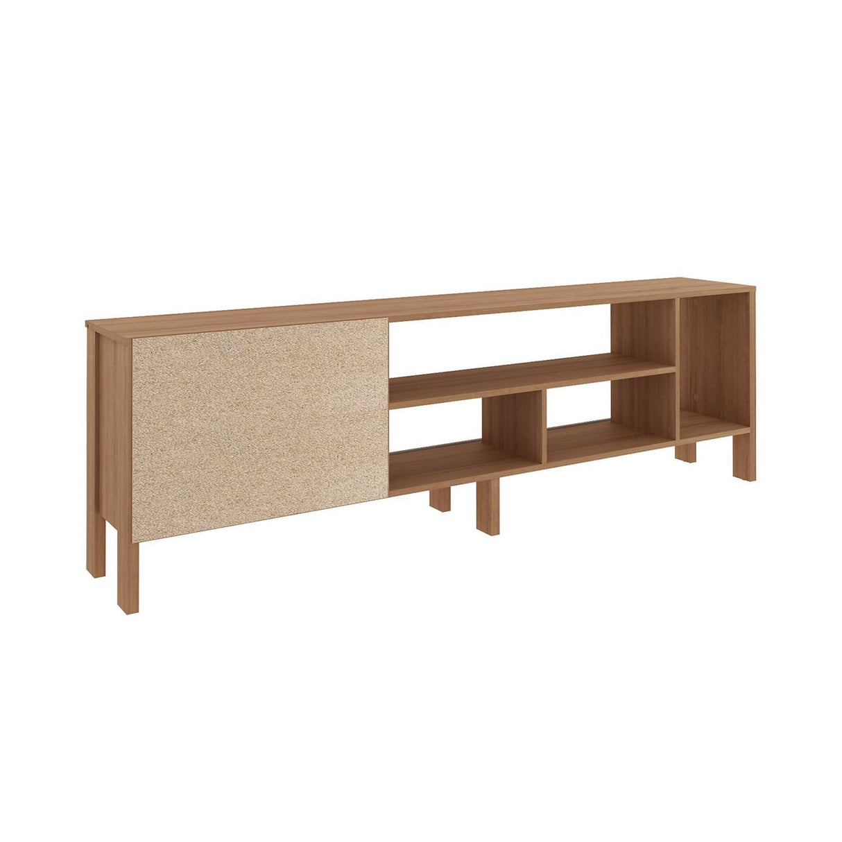 Rack Inmaculada Almendra y Blanco 183 cm con Una Puerta - Muebles para TV | Bylmo