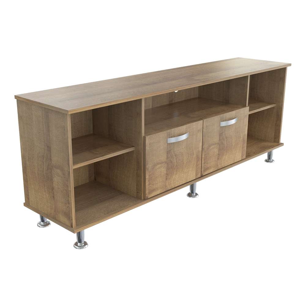 Mesa para TV Amaretto 140x61cm Para TV Hasta 60 Pulgadas con Dos Cajones con Ranuras para Cables y con Patas - Muebles de TV | Bylmo