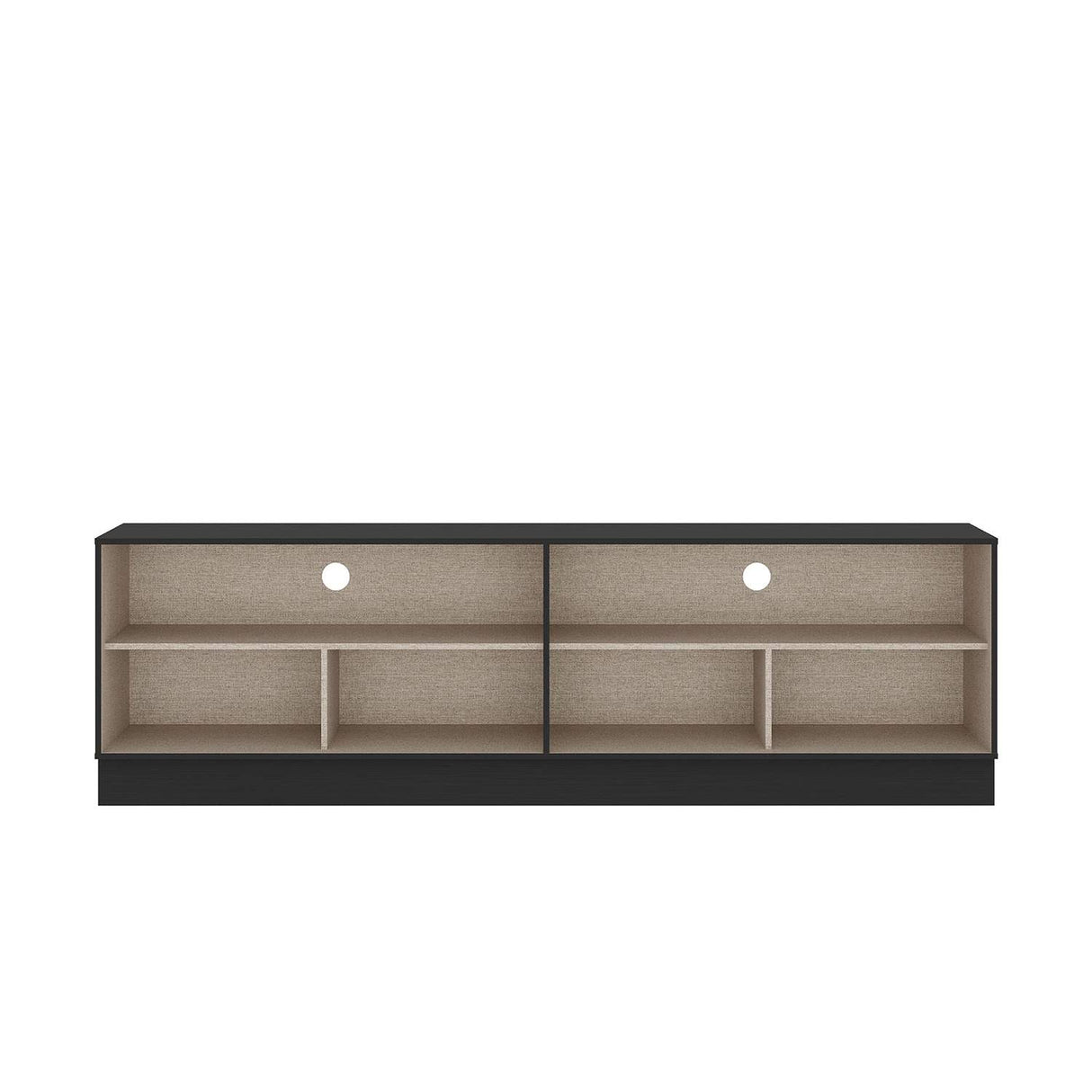 Mesa para TV Mind Negro 182x55cm Para TV Hasta 70 Pulgadas con Cuatro Cajones y con Ranuras para Cables - Muebles de TV | Bylmo