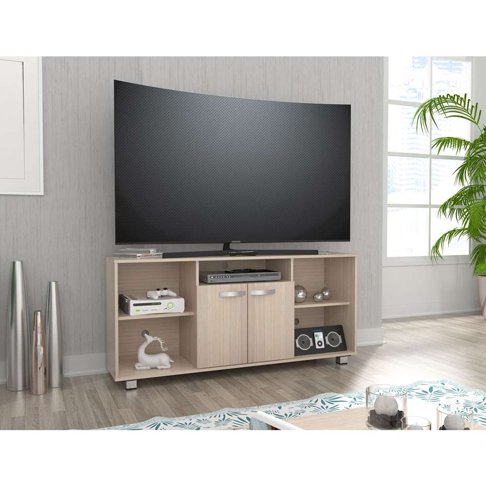 Mesa para TV Arena 140x140cm Para TV Hasta 60 Pulgadas con Un Cajón con Ranuras para Cables y con Patas - Muebles de TV | Bylmo