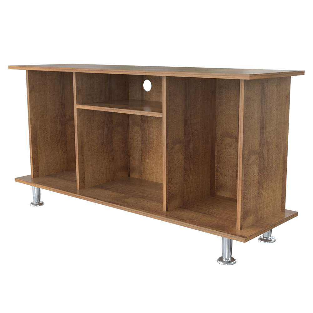 Mesa para TV Amaretto 120x120cm Para TV Hasta 42 Pulgadas sin Cajones con Ranuras para Cables y con Patas - Muebles de TV | Bylmo