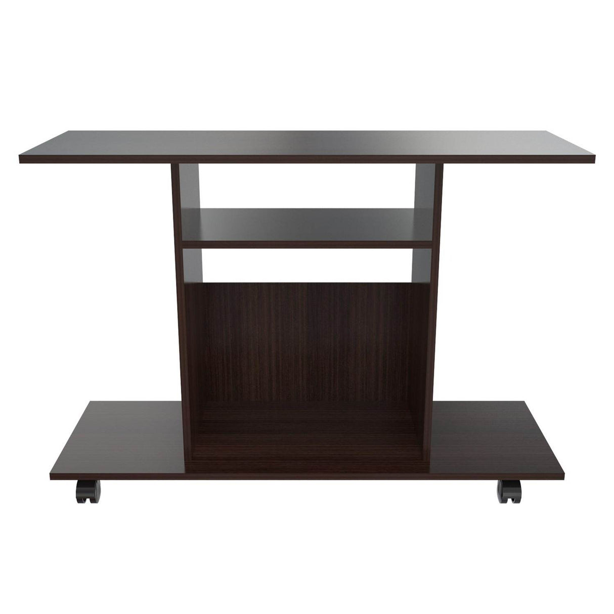 Mesa para TV Wengue 100x68cm Para TV Hasta 40 Pulgadas sin Cajones y con Ruedas - Muebles de TV | Bylmo