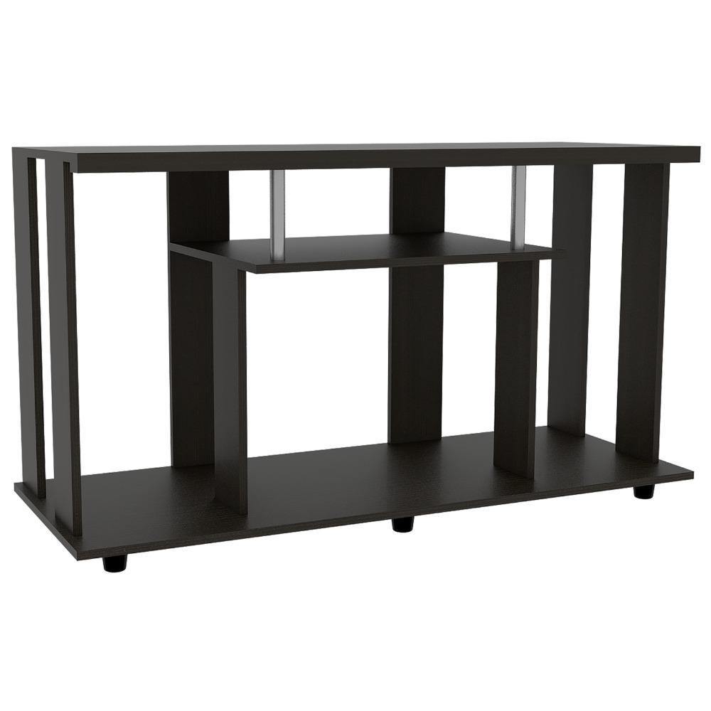 Mesa para TV Lannes Wengue 121x67cm Para TV Hasta 50 Pulgadas sin Cajones y con Patas - Muebles para TV | Bylmo