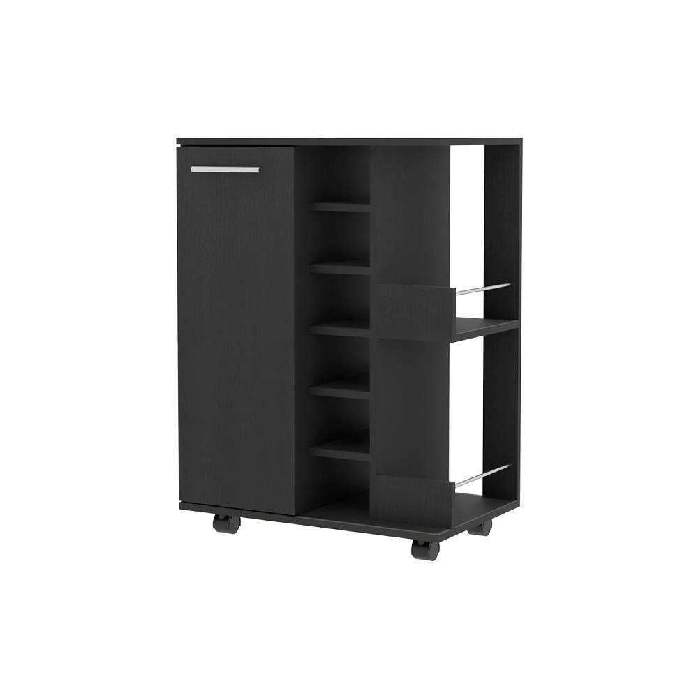 Bar Wengue 60x82.1cm con Un Cajón y con Seis Portabotellas - Bares | Bylmo