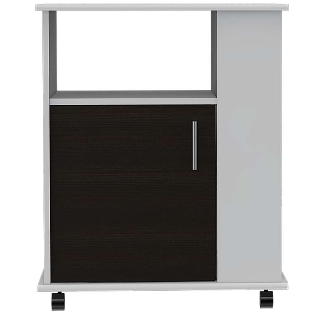 Mueble Auxiliar Heraldo Blanco y Wengue 60 cm con Una Puerta y Entrepaños Laterales - Muebles Organizadores | Bylmo