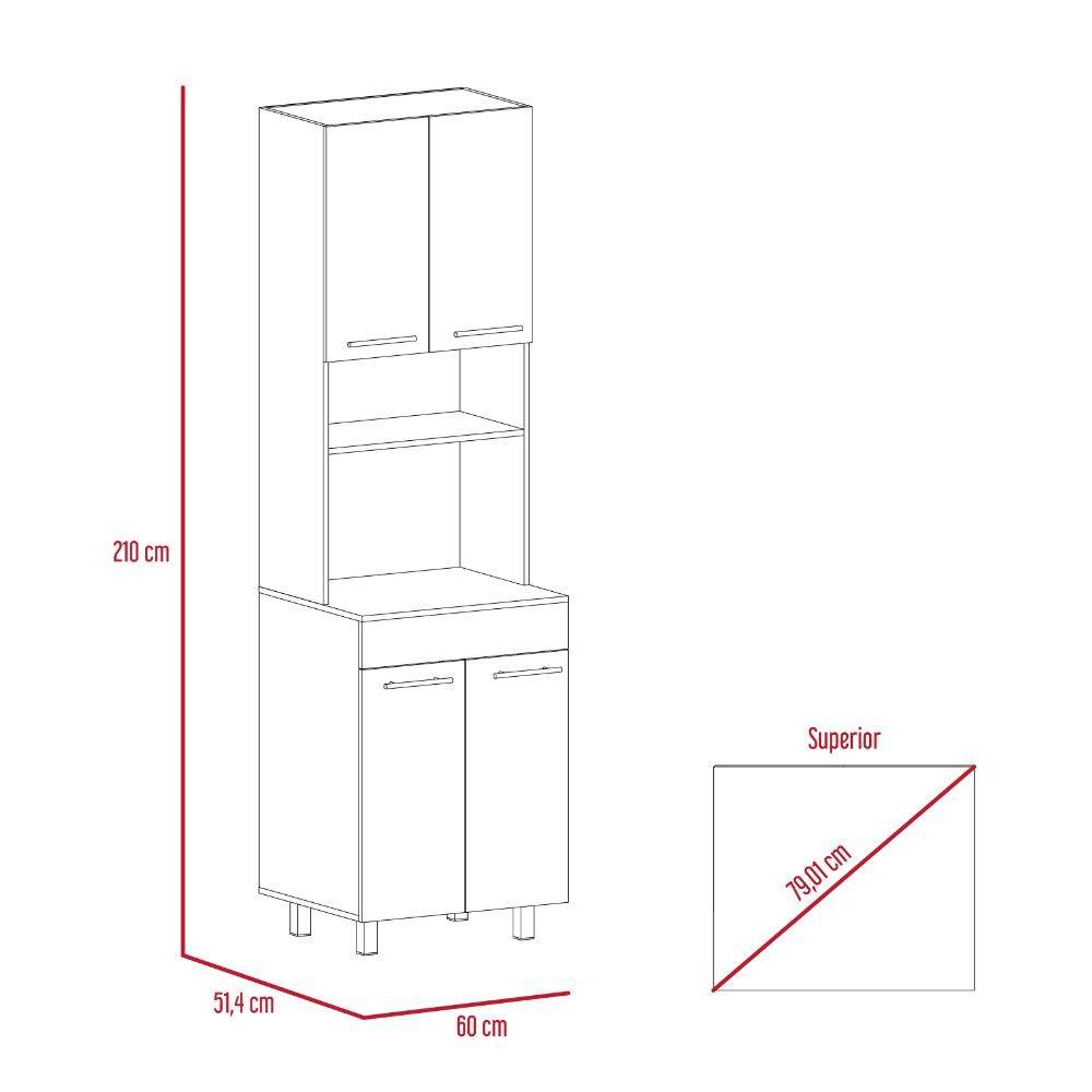 Modulo Microondas Luna Miel y Wengue 60 cm - Cocinas | Bylmo