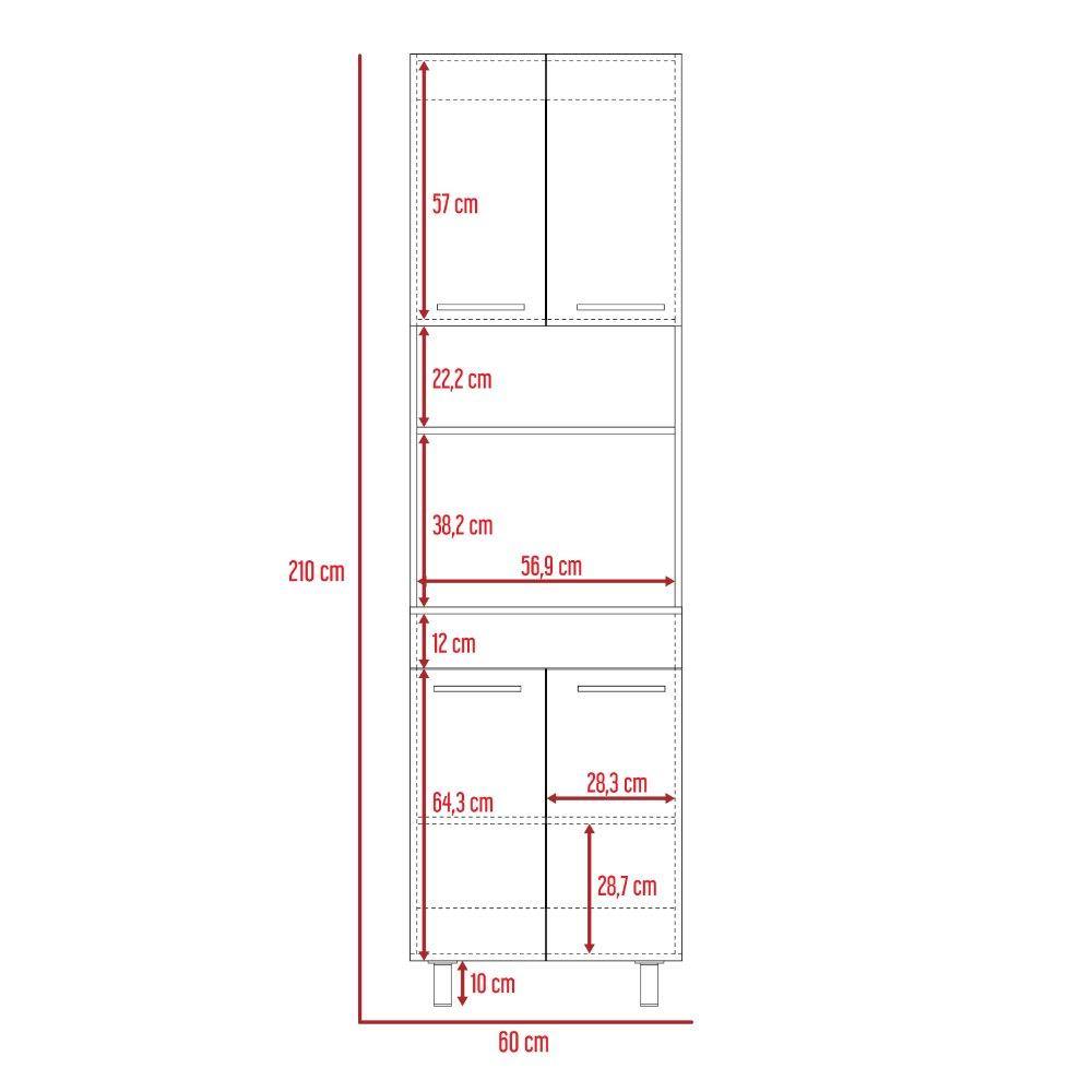 Modulo Microondas Luna Miel y Wengue 60 cm - Cocinas | Bylmo
