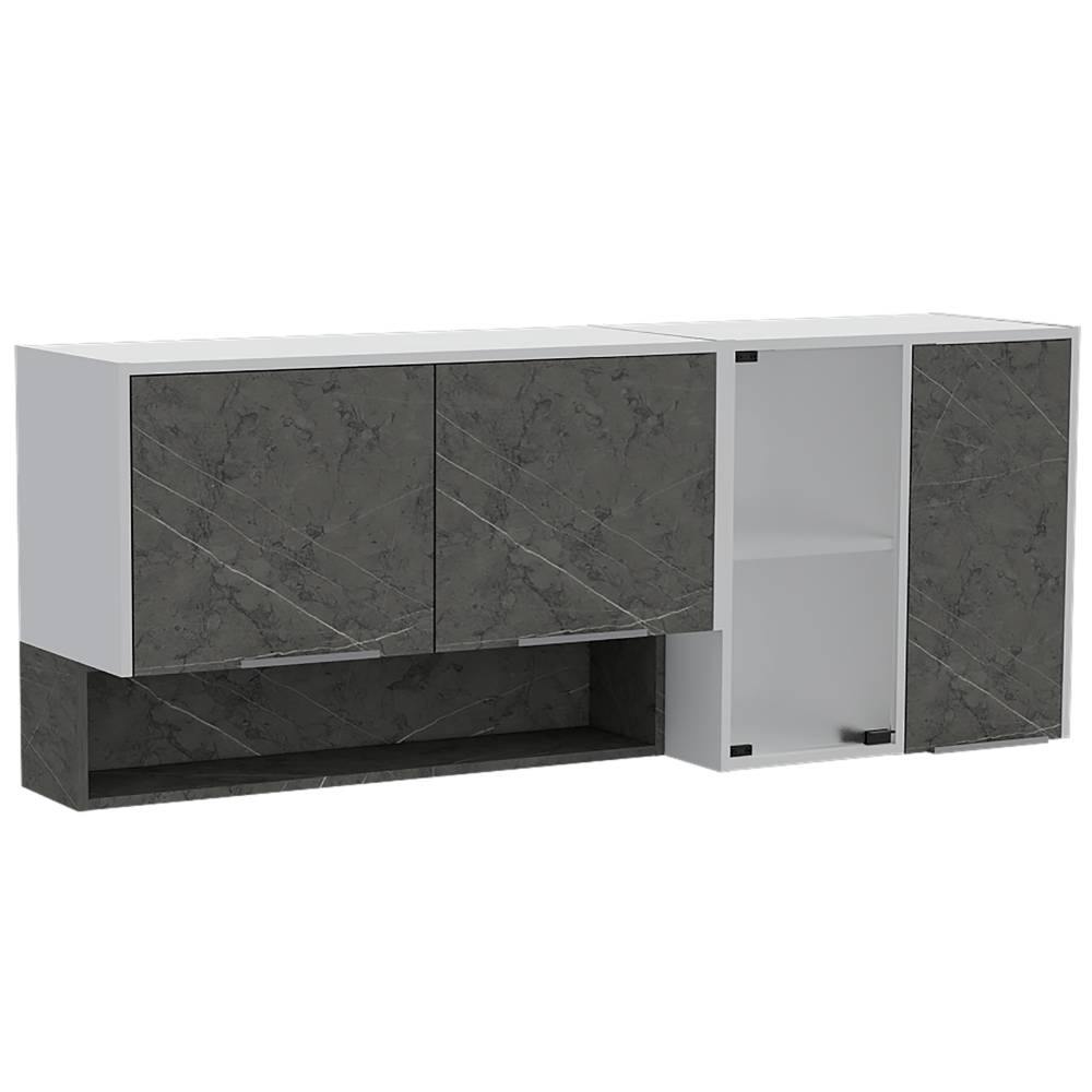 Mueble Superior con Cuatro Puertas Akita Onix y Blanco 150 cm - Cocinas | Bylmo
