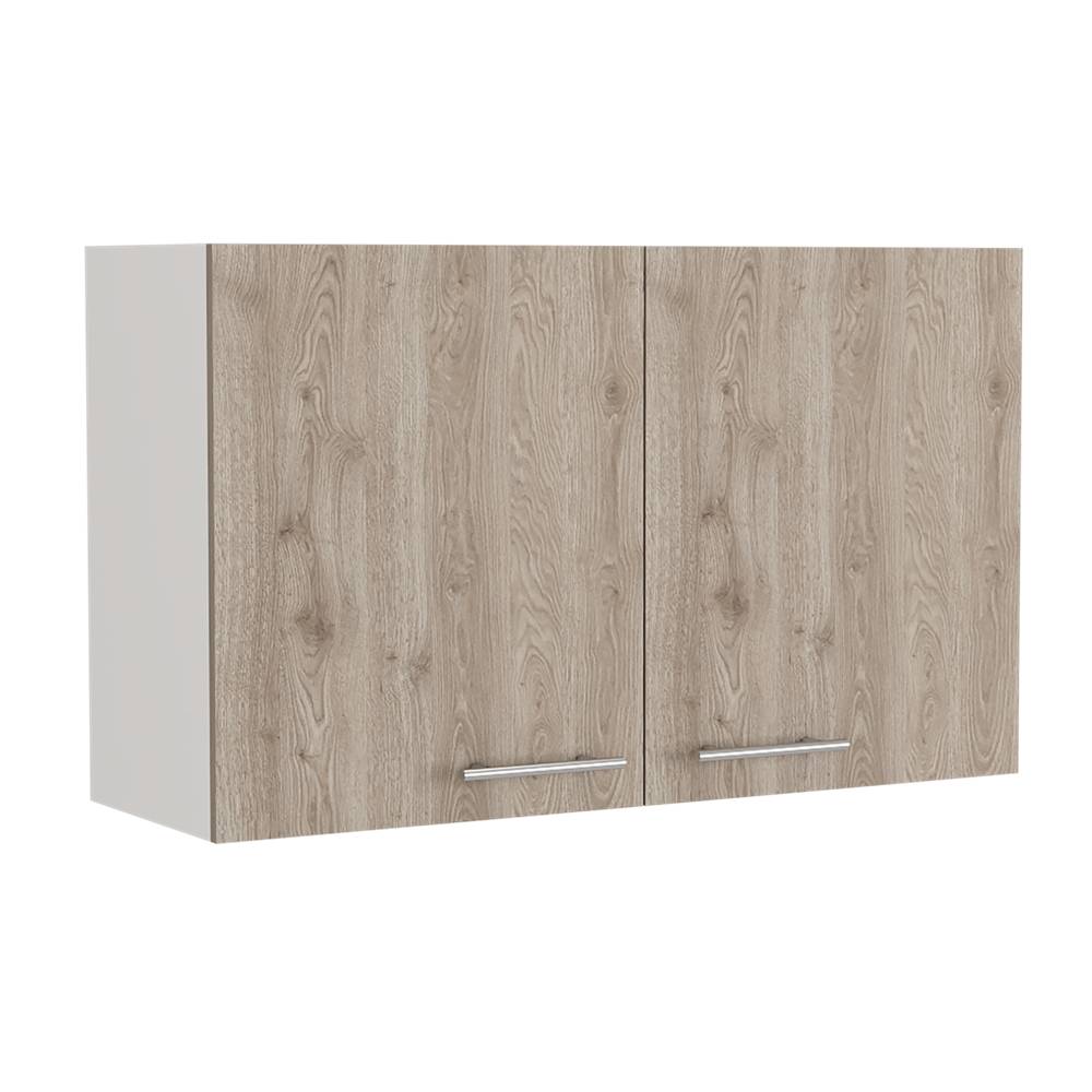 Mueble Auxiliar Manchester Ceniza y Blanco 100 cm con Dos Puertas - Muebles Organizadores | Bylmo