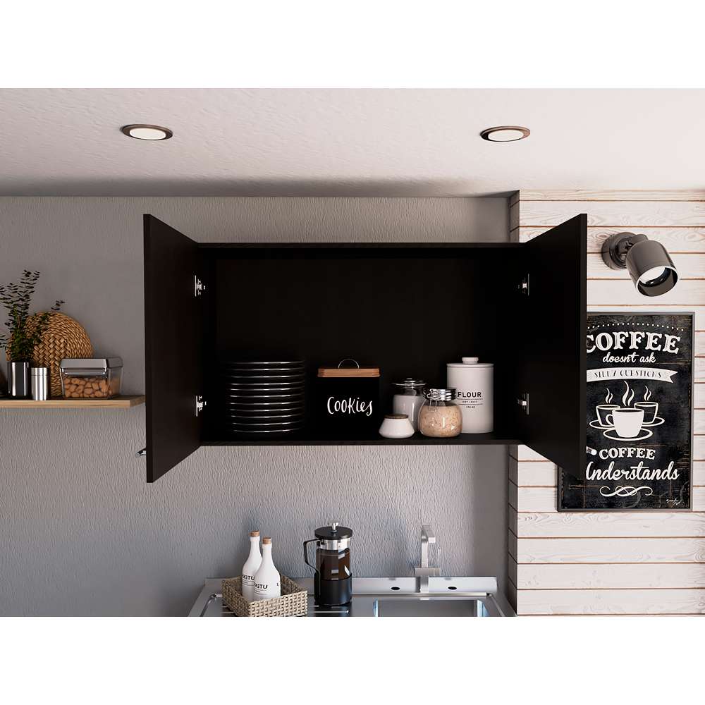 Mueble Auxiliar Manchester Wengue 100x60cm con Un Entrepaño y Un Compartimiento - Muebles Organizadores | Bylmo