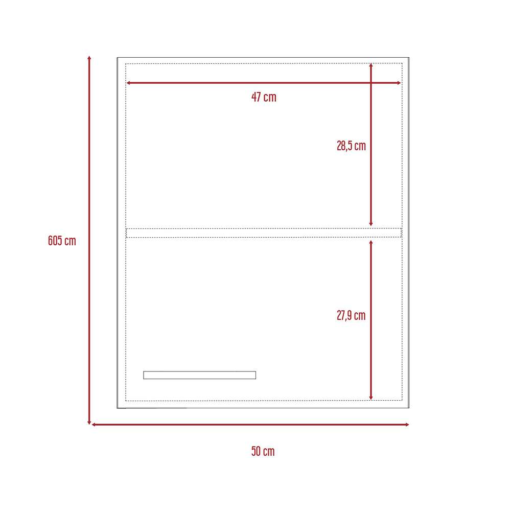 Mueble Auxiliar Manchester Blanco 50x60cm con Un Entrepaño y Dos Compartimientos - Muebles Organizadores | Bylmo