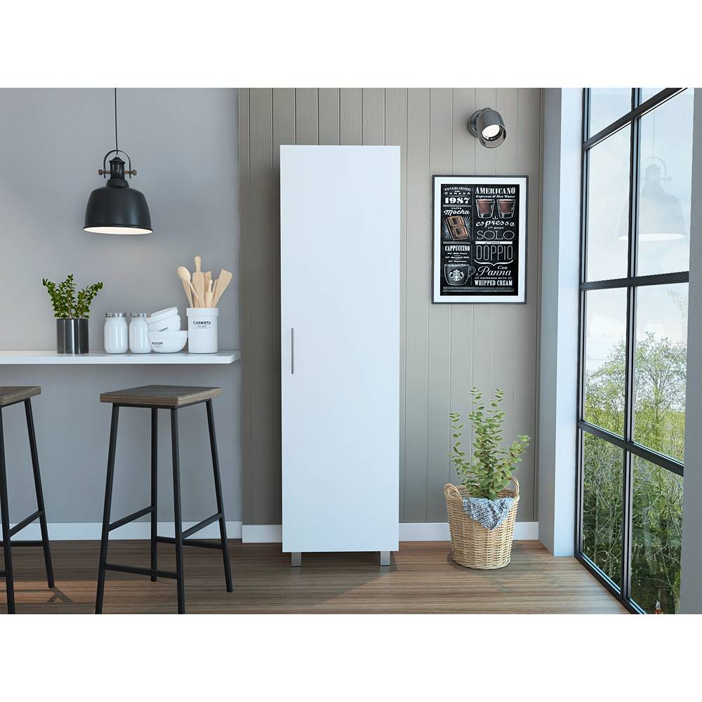 Alacena Maceo Plus Blanco 50x180cm con Una Puerta - Muebles Organizadores | Bylmo