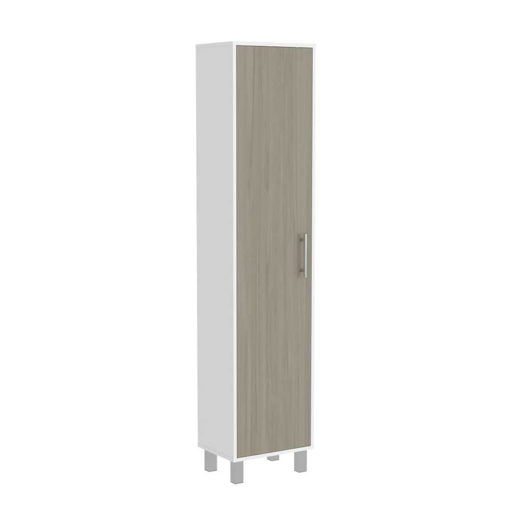 Mueble de Aseo Laska Blanco Nacar 40x180cm con Una Puerta - Muebles Organizadores | Bylmo