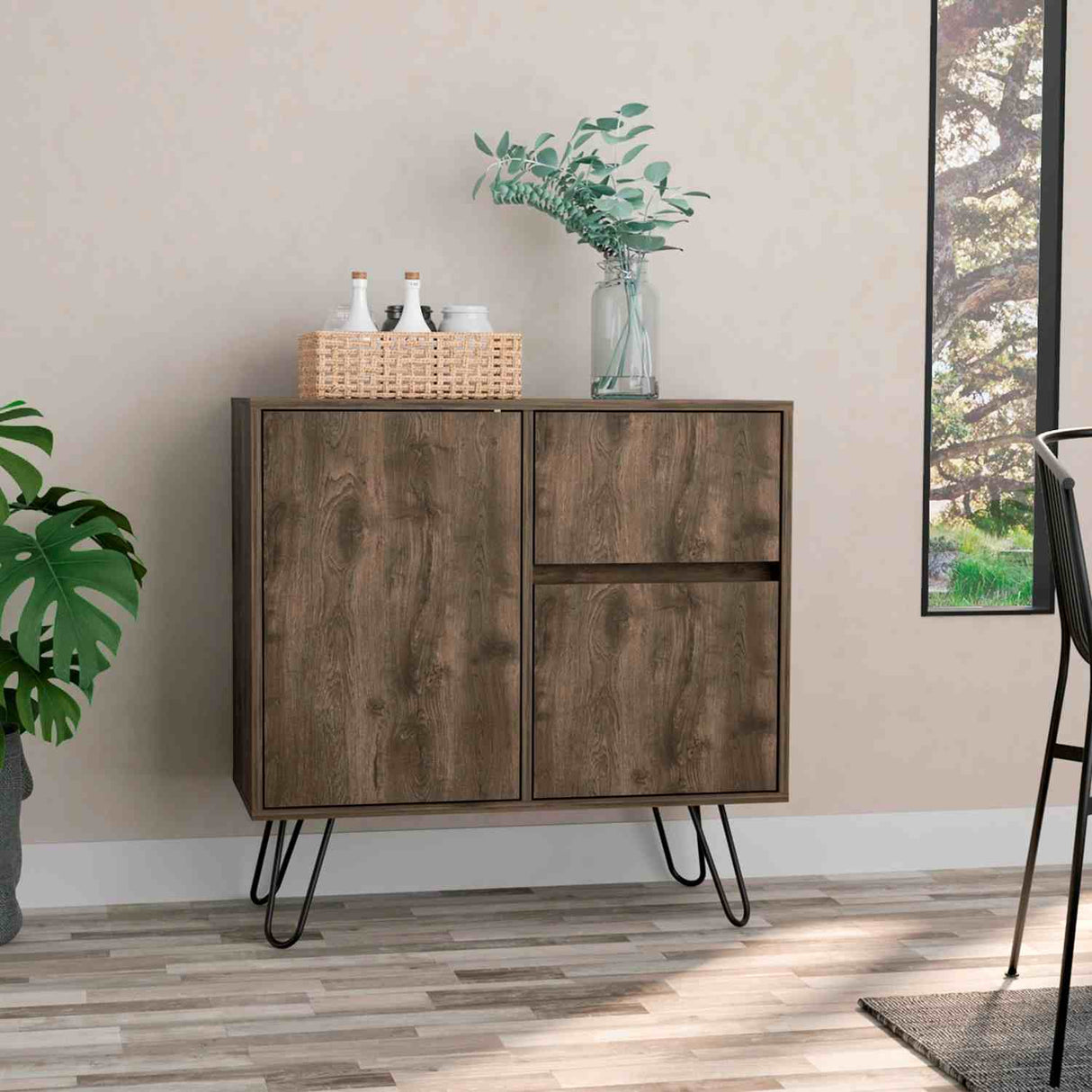 Aparador Andorra Bellota 80x80cm con Un Cajón y con Dos Compartimientos - Barras y Muebles Auxiliares | Bylmo