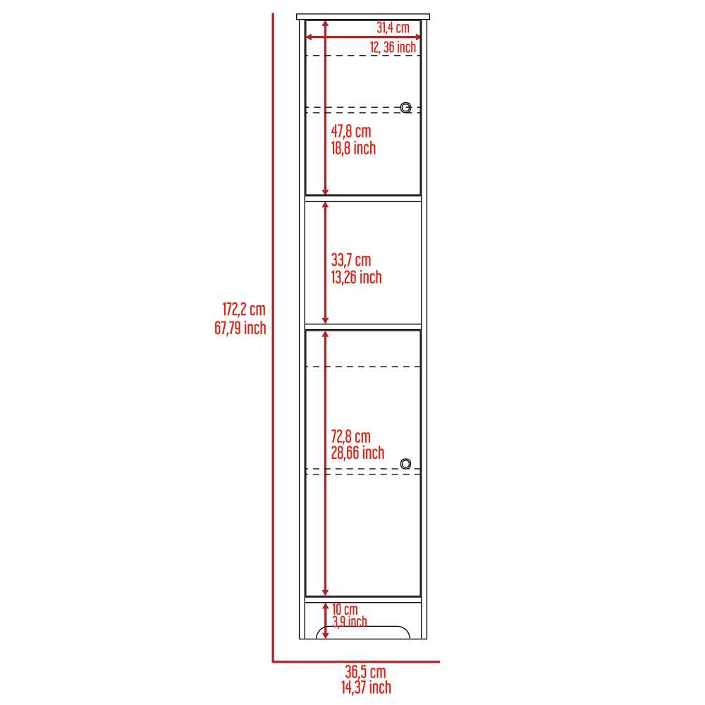 Mueble Auxiliar para Baño Ibis Duna 36.5x172.2cm sin Cajones y sin Entrepaños - Gabinetes | Bylmo
