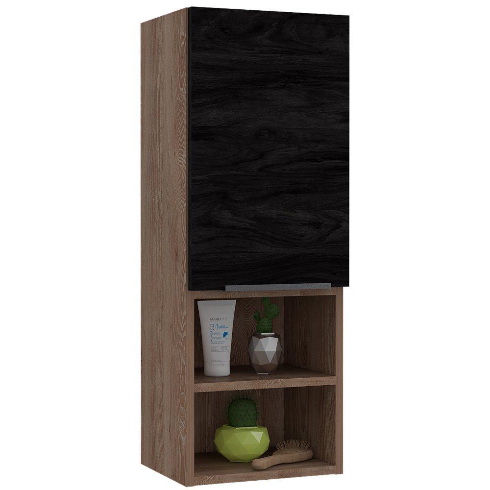 Mueble Auxiliar Mila Sombra y Miel 30 cm con Una Puerta y Entrepaños - Gabinetes | Bylmo