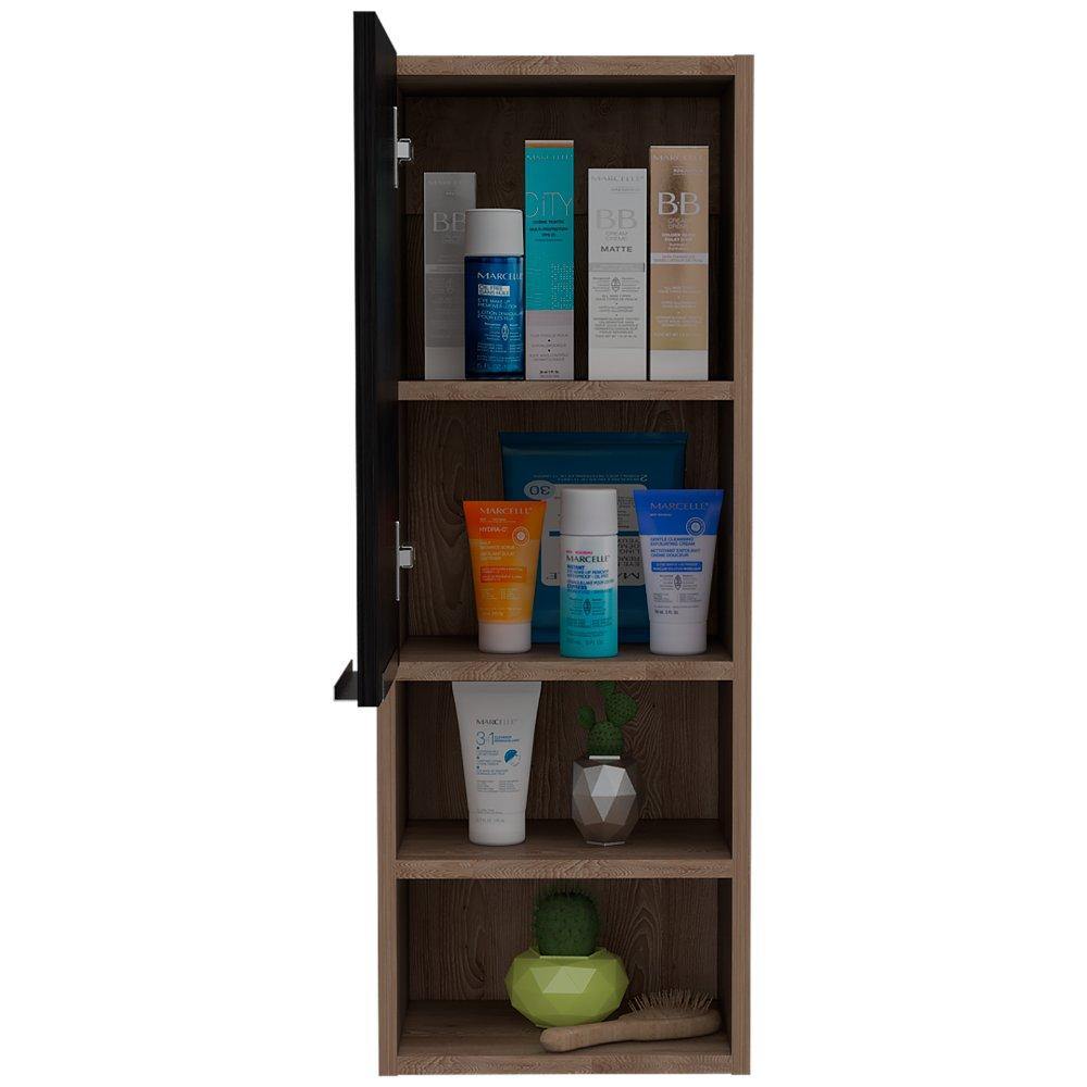 Mueble Auxiliar Mila Sombra y Miel 30 cm con Una Puerta y Entrepaños - Gabinetes | Bylmo