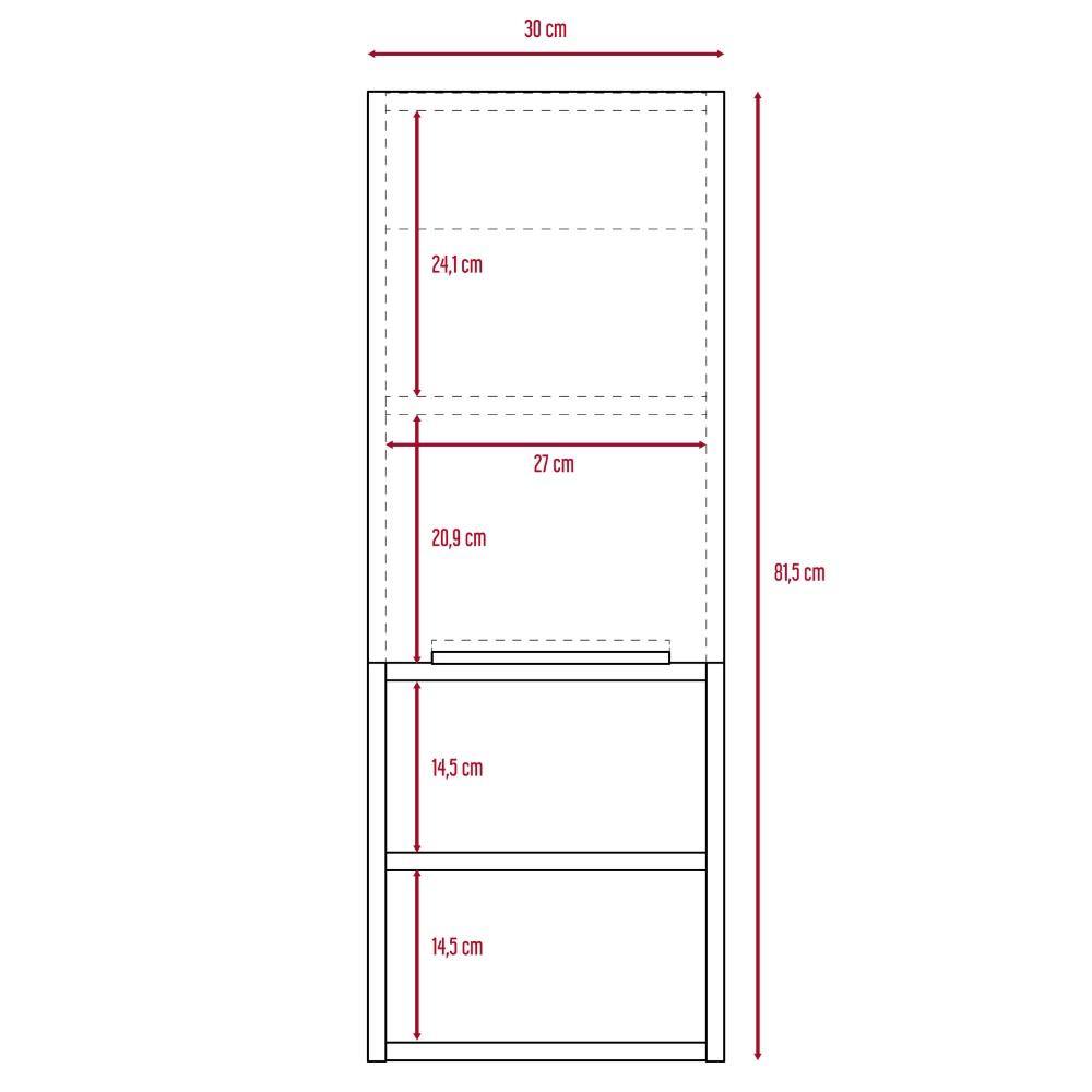 Mueble Auxiliar Mila Sombra y Miel 30 cm con Una Puerta y Entrepaños - Gabinetes | Bylmo