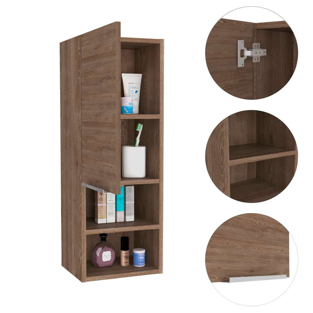 Gabinete de Baño Mila Miel 30x81.7cm Rectangular sin Espejo y con Dos Entrepaños - Gabinetes | Bylmo