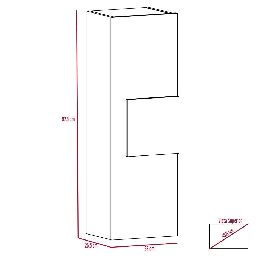 Mueble Auxiliar Vanguard Blanco y Habano 32 cm con Una Puerta - Gabinetes | Bylmo