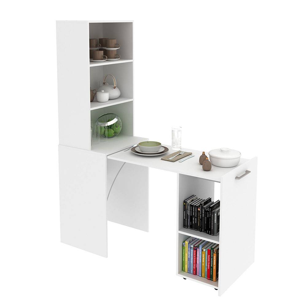 Mueble Auxiliar Boston Blanco 136 cm Transformable - Muebles Organizadores | Bylmo