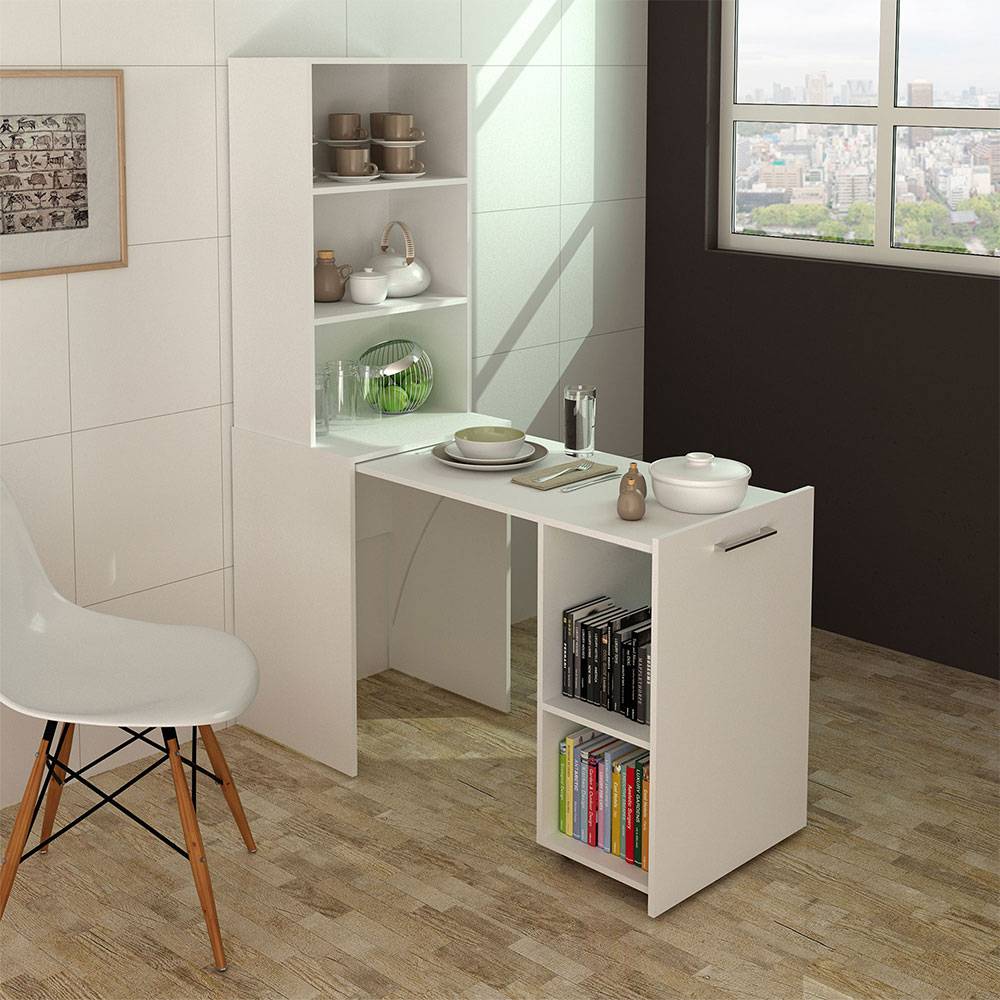 Mueble Auxiliar Boston Blanco 136 cm Transformable - Muebles Organizadores | Bylmo