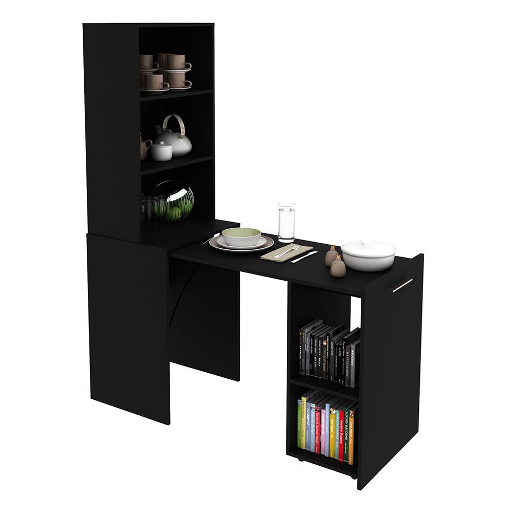 Mueble Auxiliar Boston Negro 136 cm Transformable - Muebles Organizadores | Bylmo