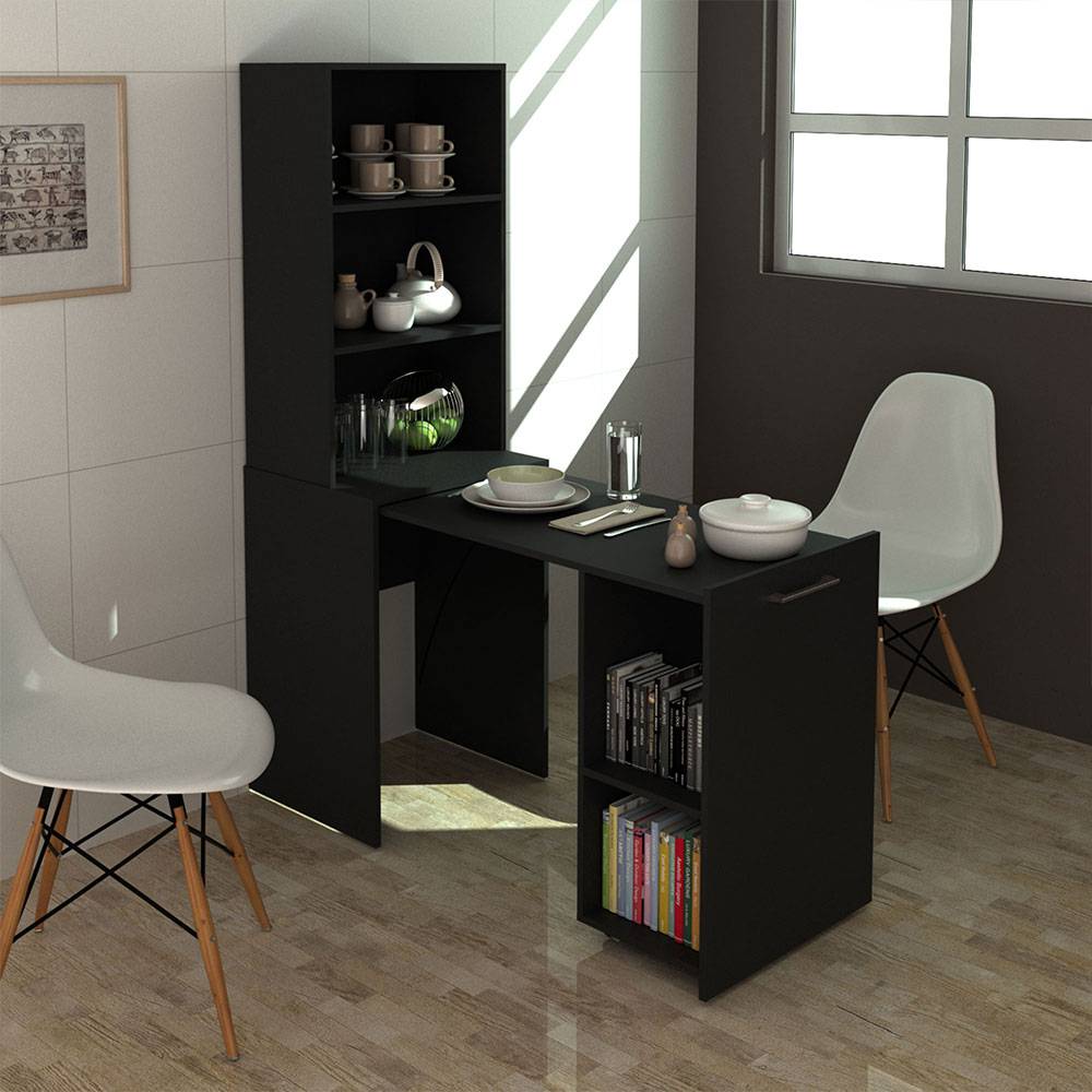 Mueble Auxiliar Boston Negro 136 cm Transformable - Muebles Organizadores | Bylmo