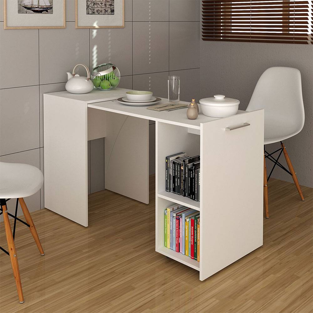 Mueble Auxiliar Budapest Blanco 131 cm Transformable - Muebles Organizadores | Bylmo