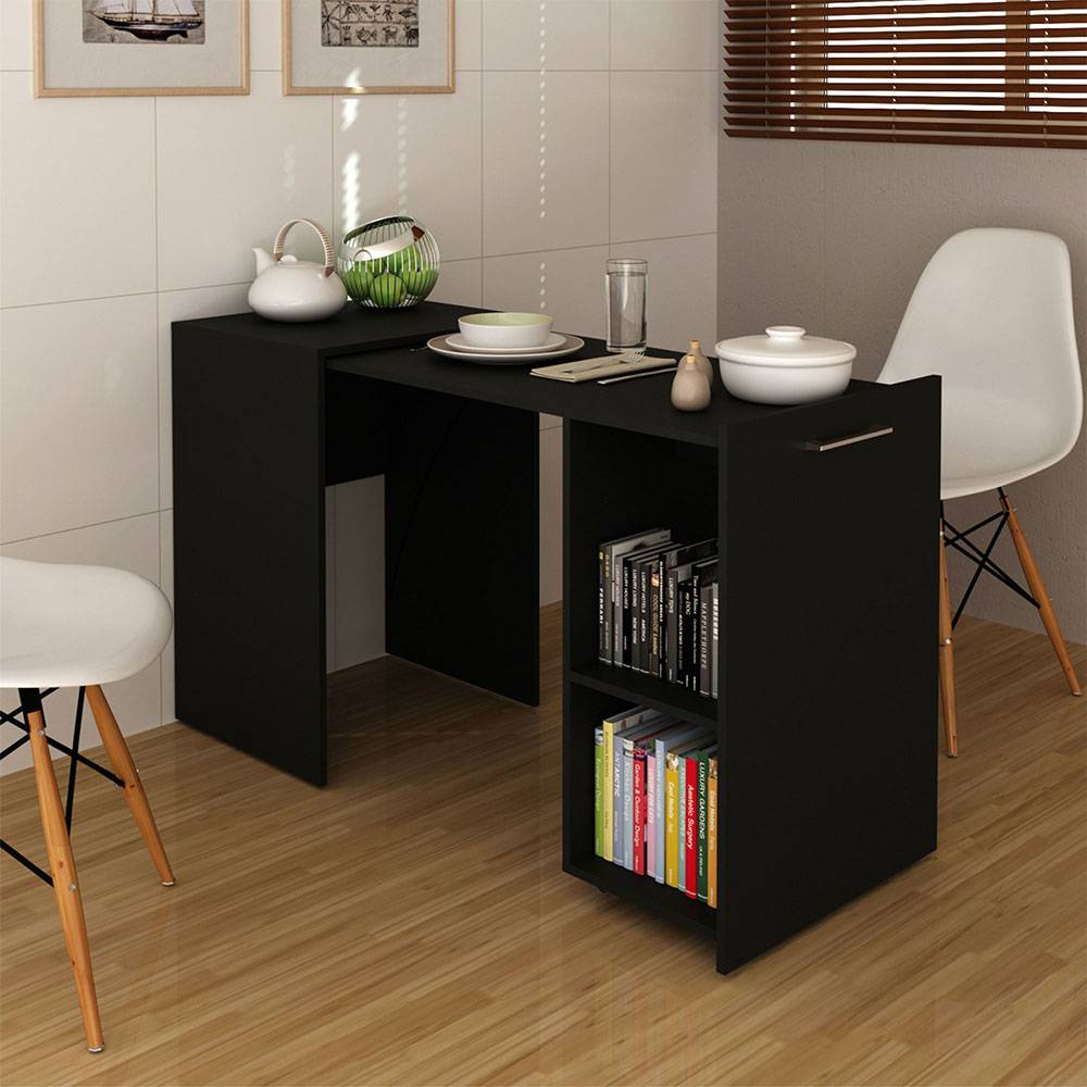 Mueble Auxiliar Budapest Negro 131 cm Transformable - Muebles Organizadores | Bylmo