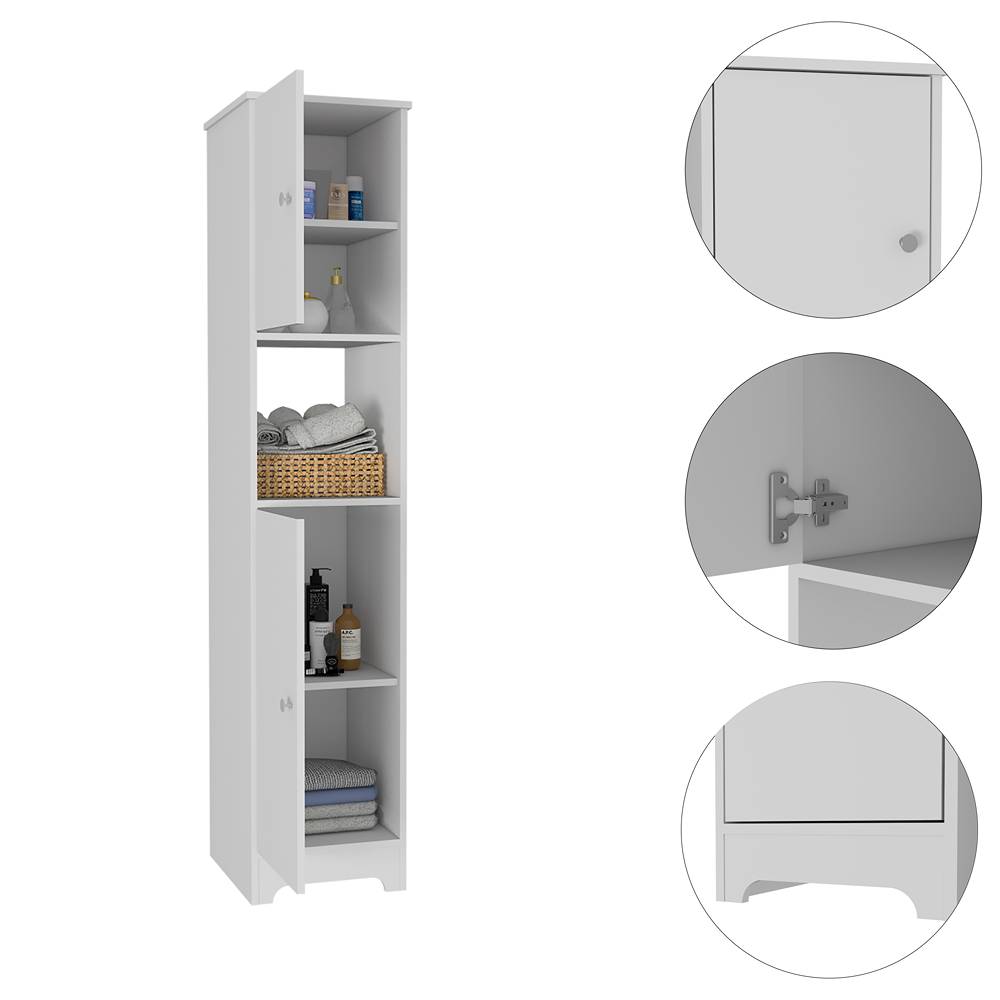 Mueble Auxiliar para Baño Ibis Blanco 36.5x172.6cm sin Cajones y con Dos Entrepaños - Gabinetes | Bylmo
