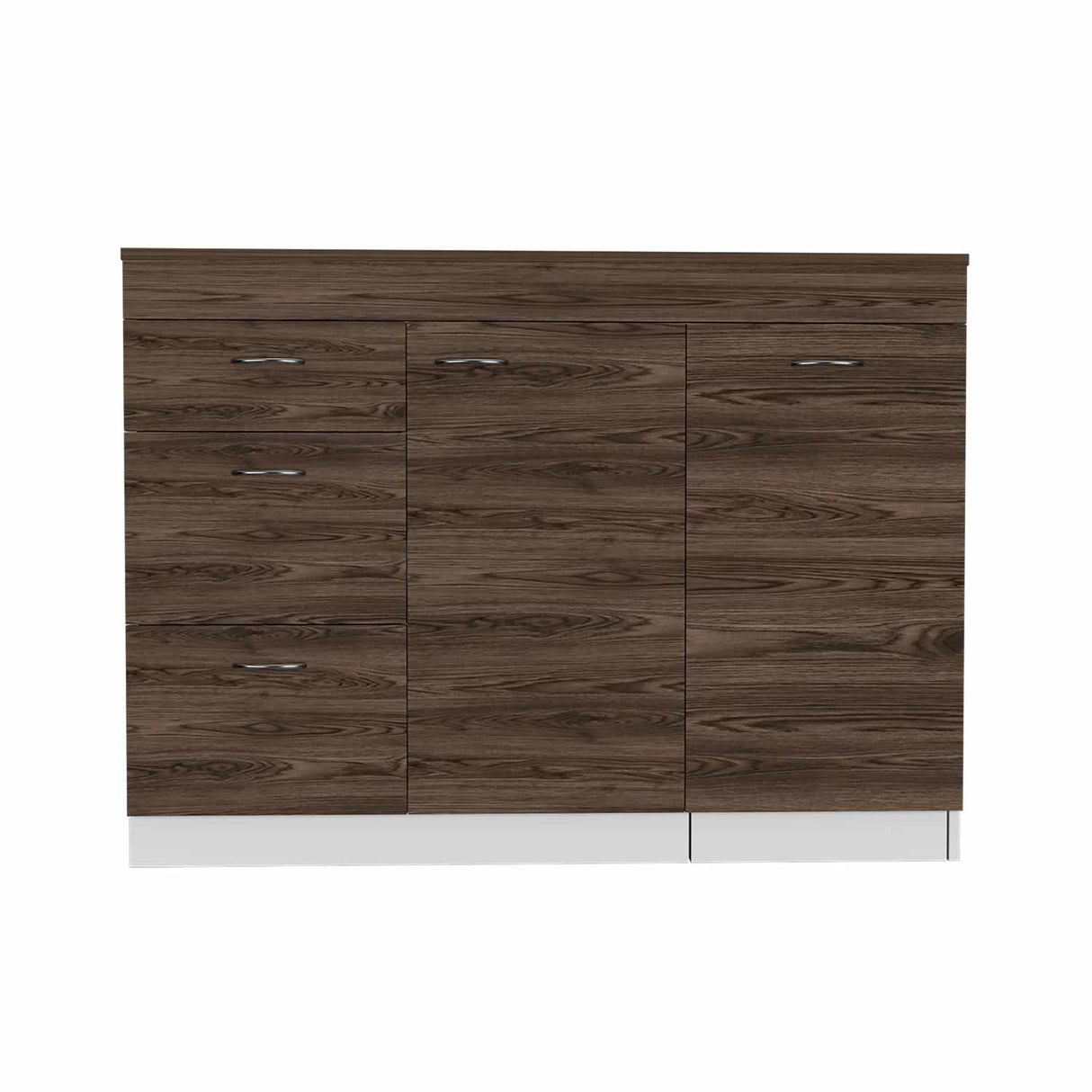 Mueble Auxiliar de Cocina Grecia Coñac 116 cm con Tres Cajones, un Cajón Grande y un Cajón Móvil - Barras y Muebles Auxiliares | Bylmo