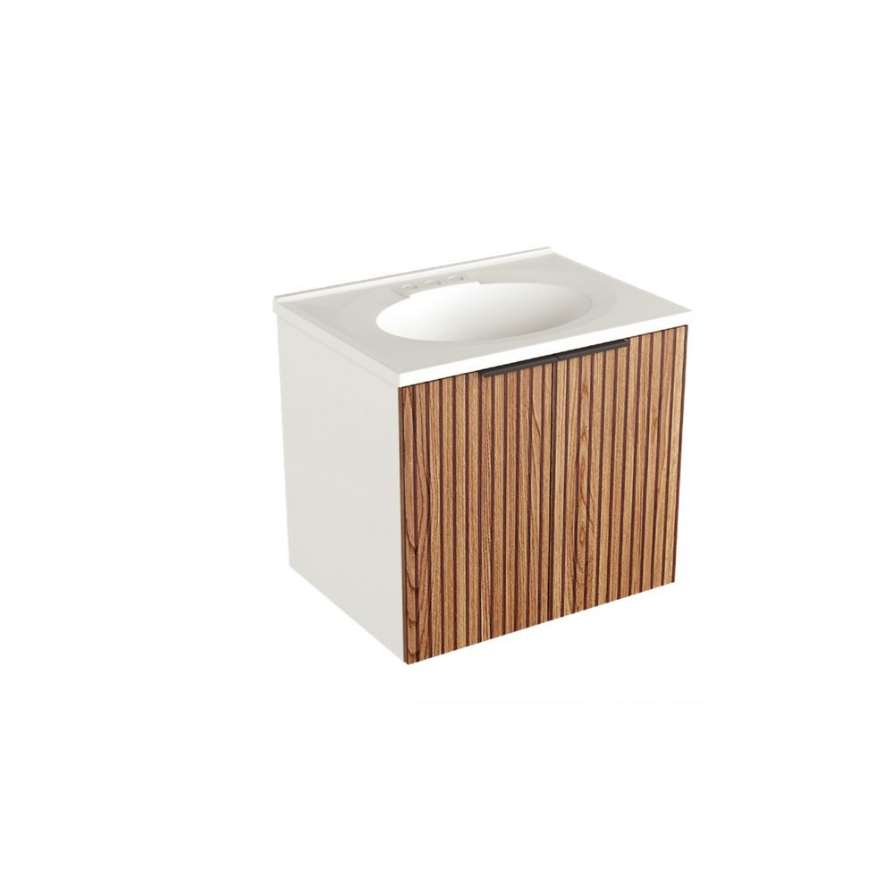 Mueble Chicago Blanco y Cafe 62 cm con Dos Puertas - Gabinetes | Bylmo