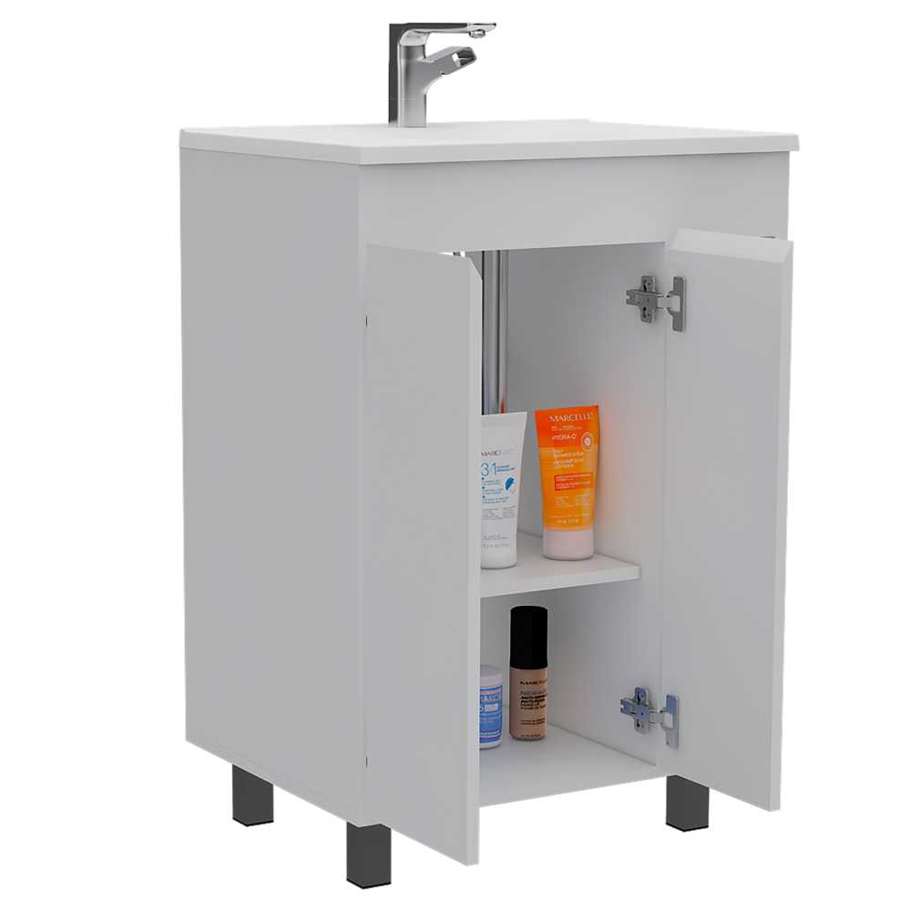 Mueble Meka Blanco 60 cm con Dos Puertas y Entrepaños - Gabinetes | Bylmo