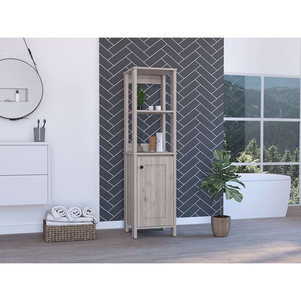 Mueble St Clair Ceniza 40 cm con Una Puerta y Entrepaños - Gabinetes | Bylmo