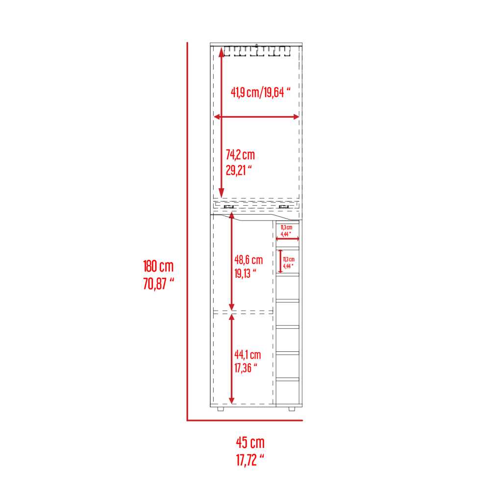 Bar Obregon Wengue 45 cm con Dos Puertas - Bares | Bylmo