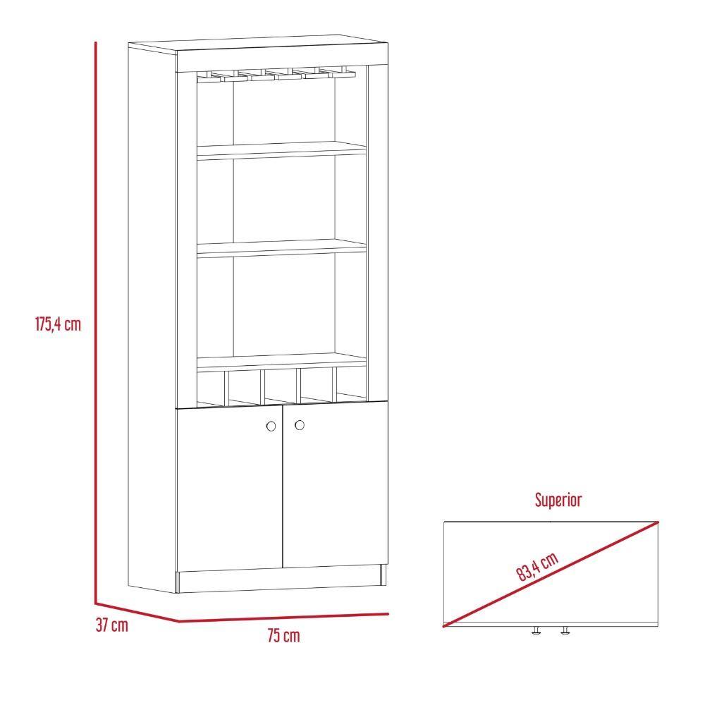 Bar Montenegro Caramelo 75 cm con Dos Puertas - Bares | Bylmo