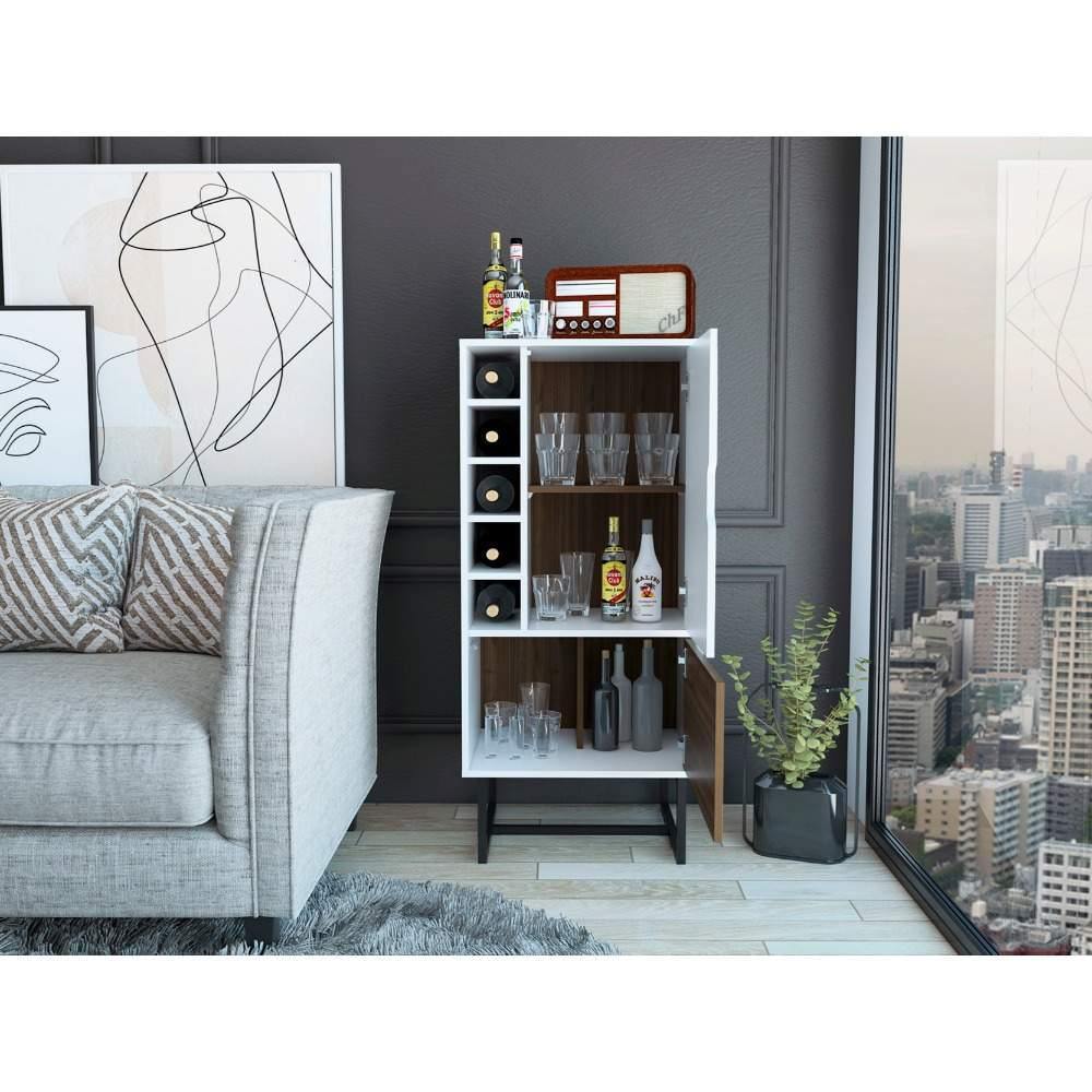 Bar Pergamo Blanco y Gales 53 cm con Dos Puertas - Bares | Bylmo