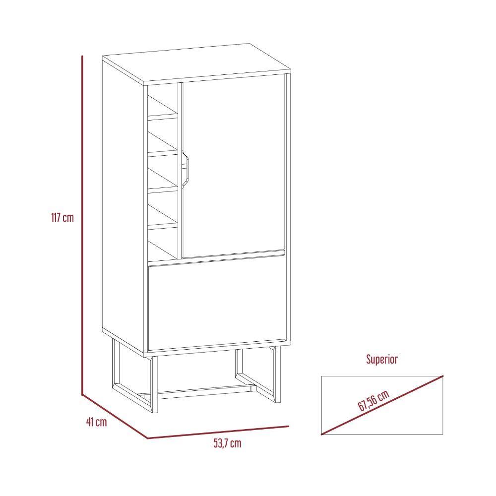Bar Pergamo Blanco y Gales 53 cm con Dos Puertas - Bares | Bylmo